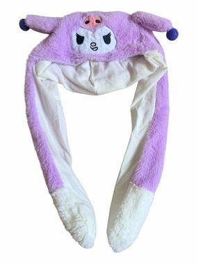 Kuromi Plush Purple Hat with Moving Ears